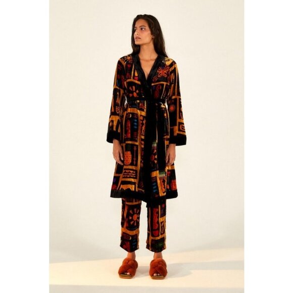 💕FARM RIO💕 Tropical Icons Kimono Robe ~ Tropical Icons Large L NWT - Picture 4 of 15